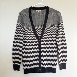 Button Front Cardigan Button Retro Preppy Electric Grandpa Elbow Patch Women XS